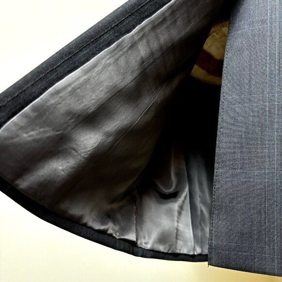 Norman Hilton NWOT Sport Coat Sz 39L Navy Windowpane Slim Fit Blazer Suit Jacket - Picture 8 of 11